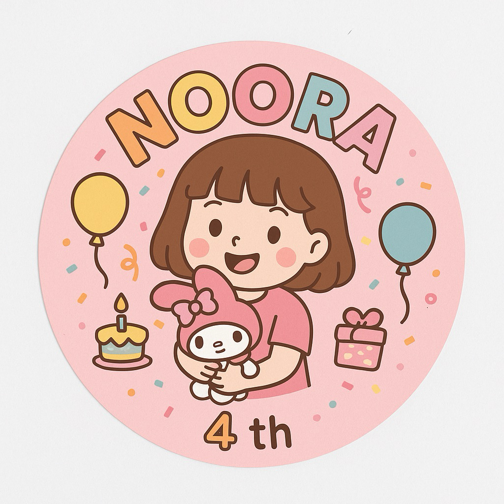 

(25 pcs) STICKER ULANGTAHUN anak perempuan