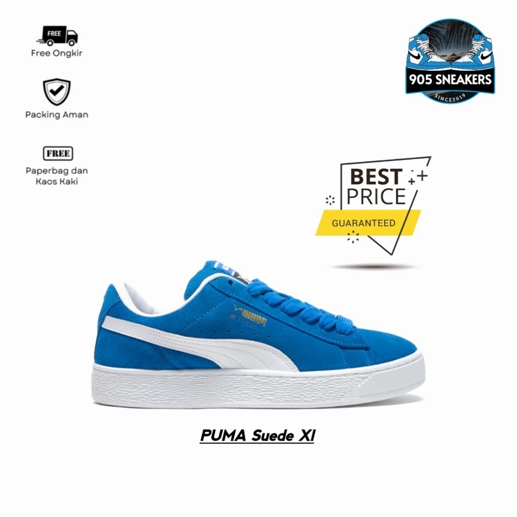 Sepatu Sneakers Puma Suede Xl Royal Blue/White Men's BNIB