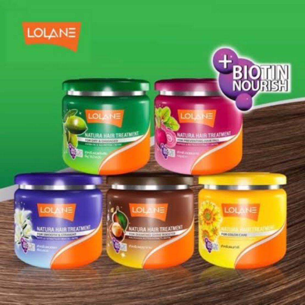 Lolane natura hair treatment - masker rambut lolane Plus Biotin Nourish Jojoba Oil Sunflower Extract
