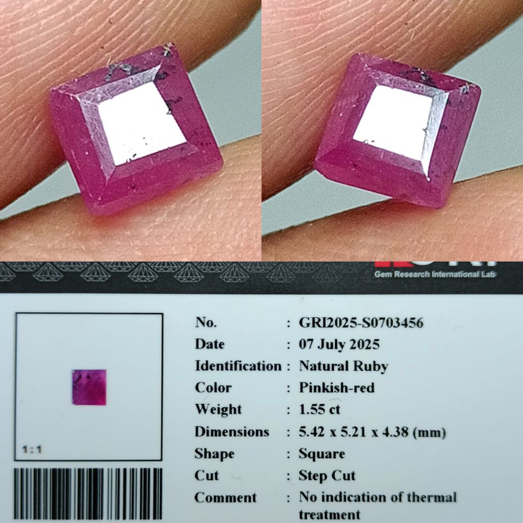 NATURAL RUBY CORUNDUM NO HEATED PINKISH RED GRI