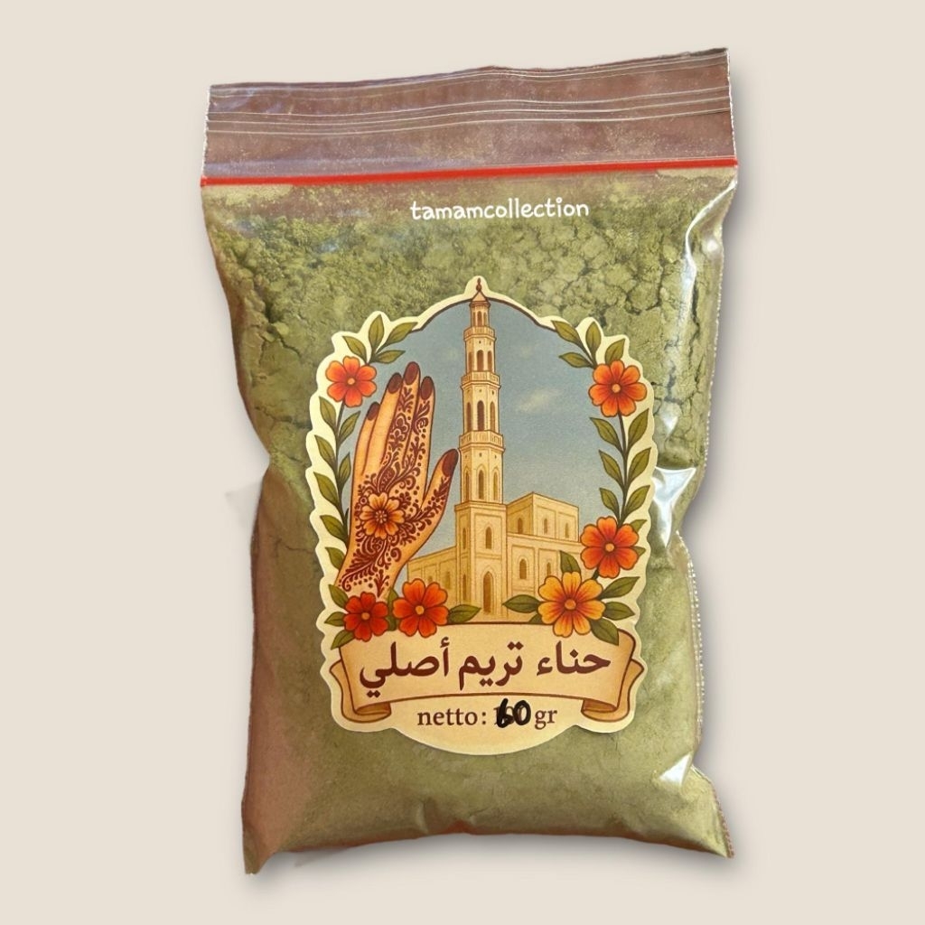 Henna Tarim Ori 100% Henna Bubuk Pacar Tarim Henna tareem kemasan 60grm