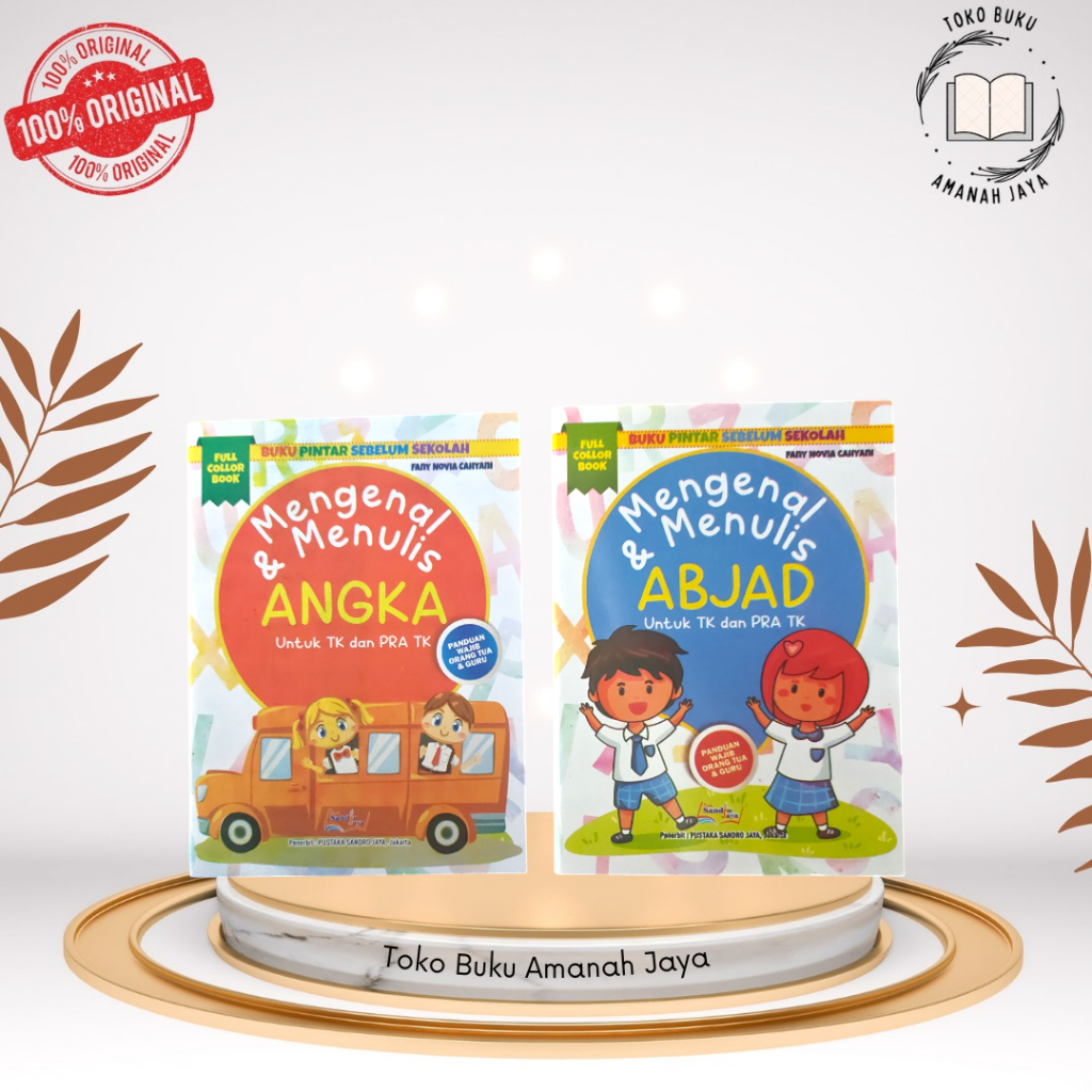 Paket 2 Buku Mengenal dan Menulis Abjad & Angka // Panduan Belajar Membaca Asyik Untuk Anak TK-SD
