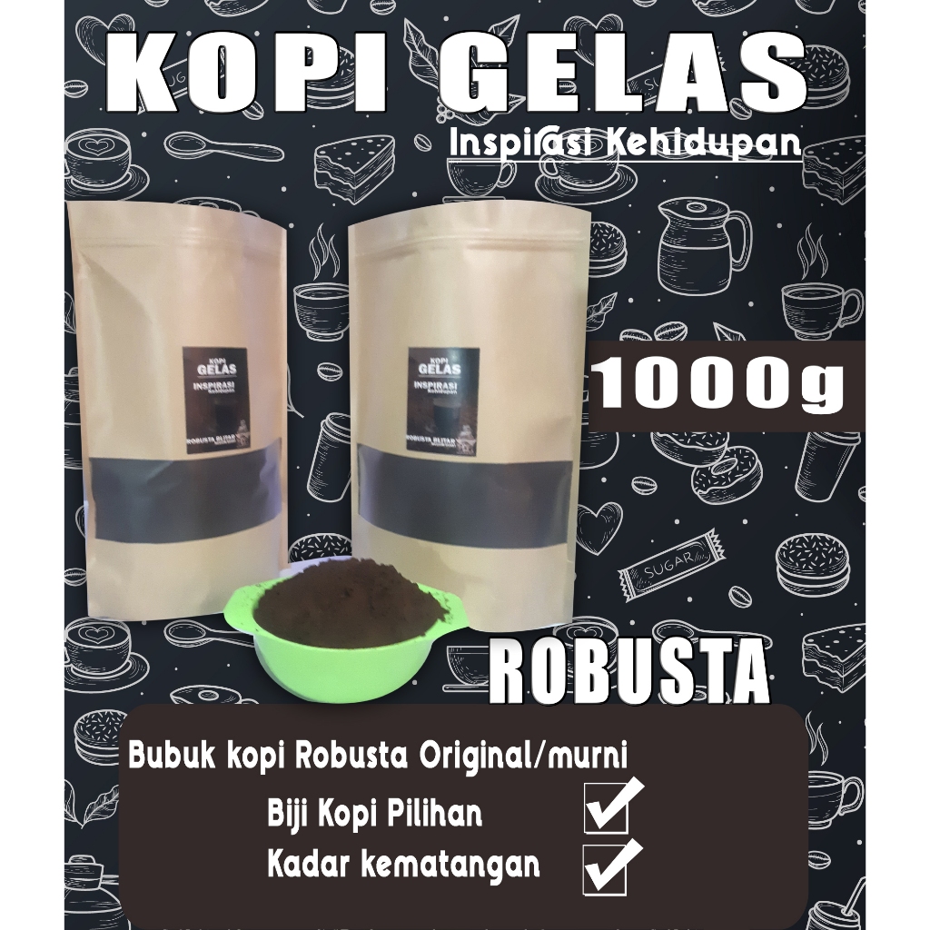 

Bubuk Kopi Robusta Murni/Original 1000 Gram