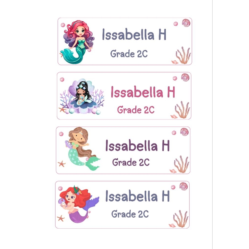 

DAPAT 80PC!! TERMURAH. LABEL STICKER TEMA.MERMAID