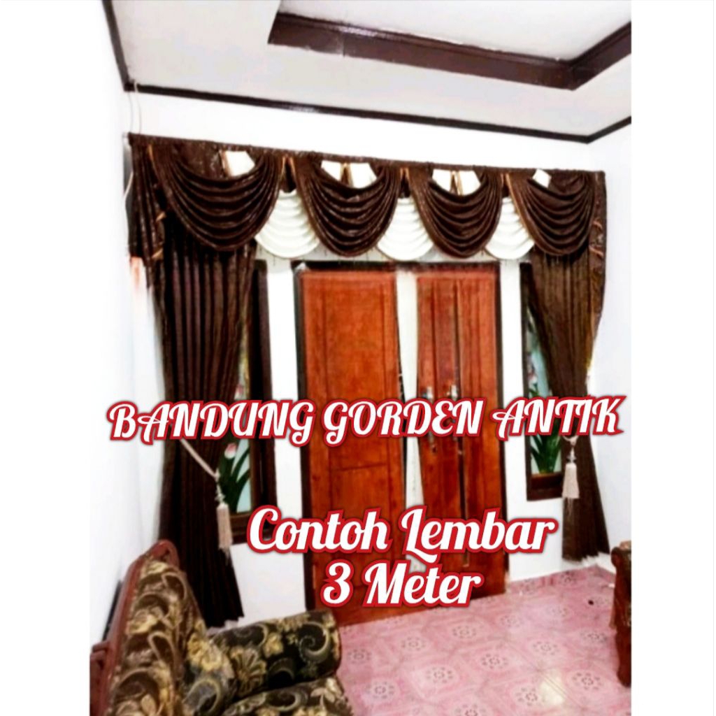 Gorden Mewah Poni Gelombang Tirai Pintu Tengah Ruang Tamu Mewah Hordeng Spanyol Jendela Kombinasi