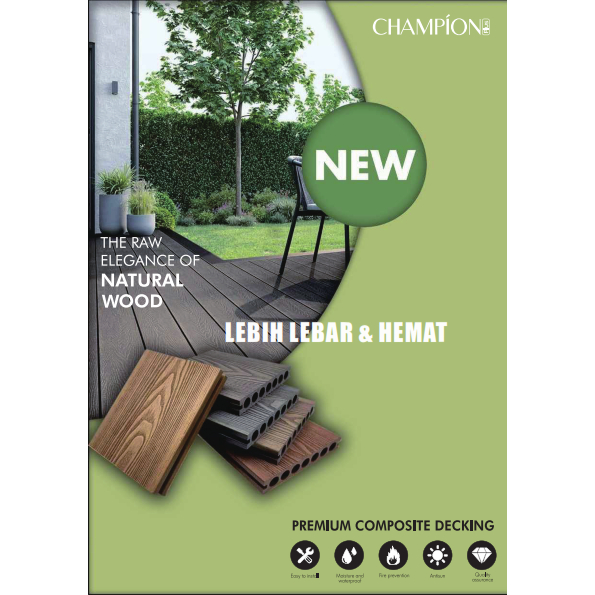 NEW DECKING WPC/ DECKING PREMIUM COMPOSITE DECKING / WPC DECKING CHAMPION / WPC OUTDOOR DAN INDOOR