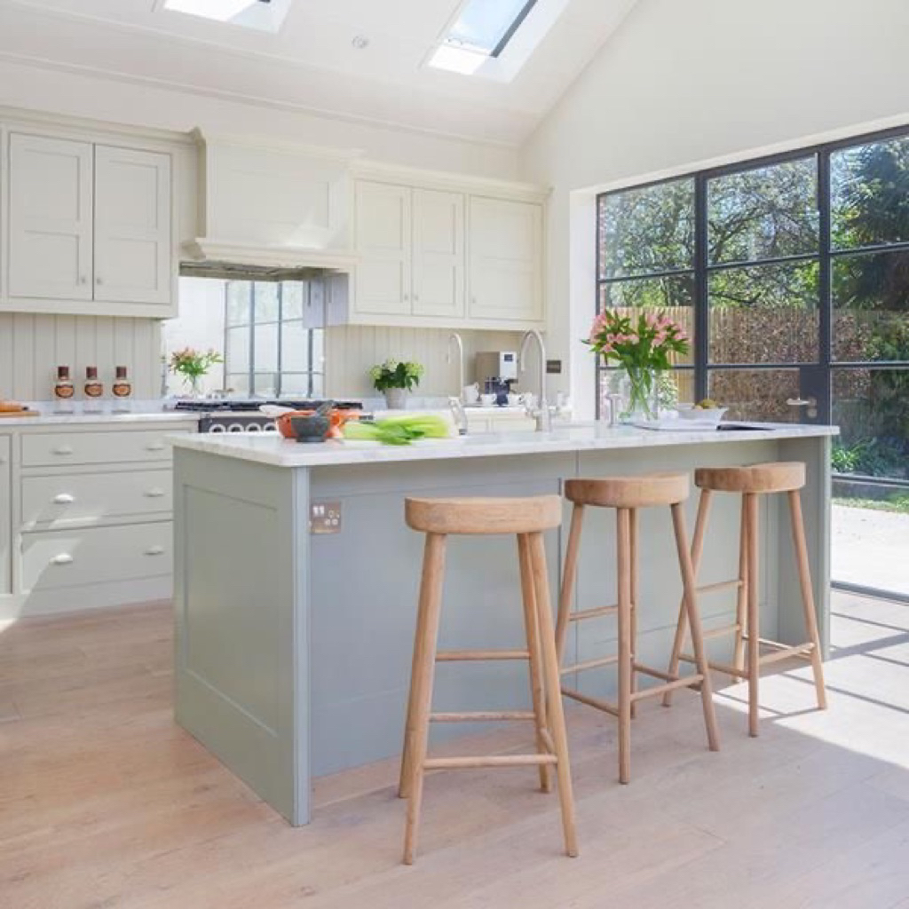 Table Island Top Marmer Cream Meja Island Modern Cat Duco