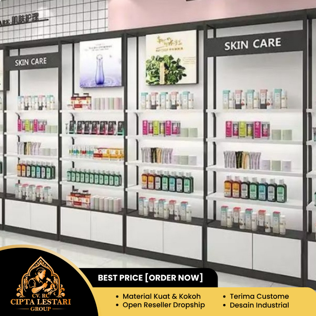 Rak Display Kosmetik 4 Rak Toko KosmetikIRak Display Toko RetailITerima Custome Warna