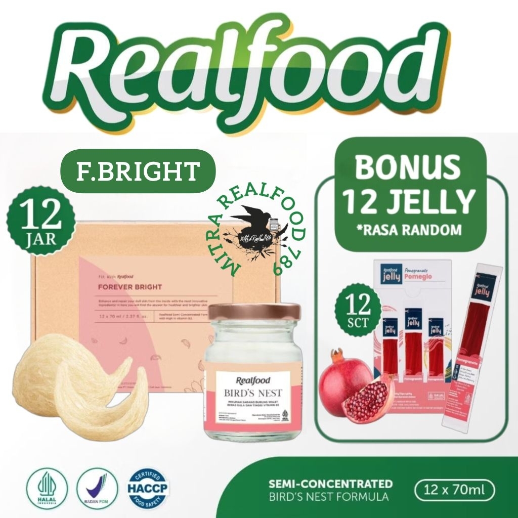 

Realfood Forever Bright 6 Botol & 12 Botol Bonus Jelly ( Minuman Sarang Burung Walet )