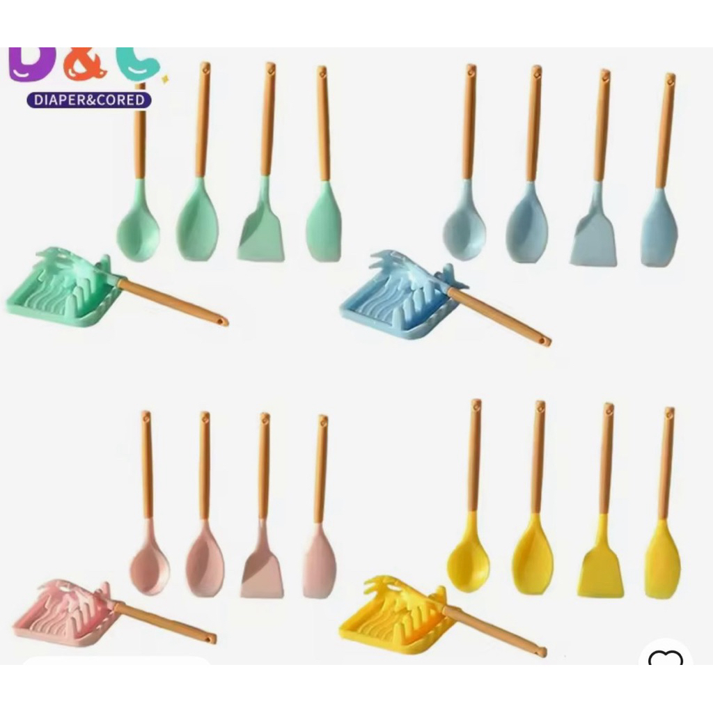 Set Spatula Silikon Miniatur – Peralatan Masak Anti Lengket untuk Menggoreng, Menumis, dan Merebus