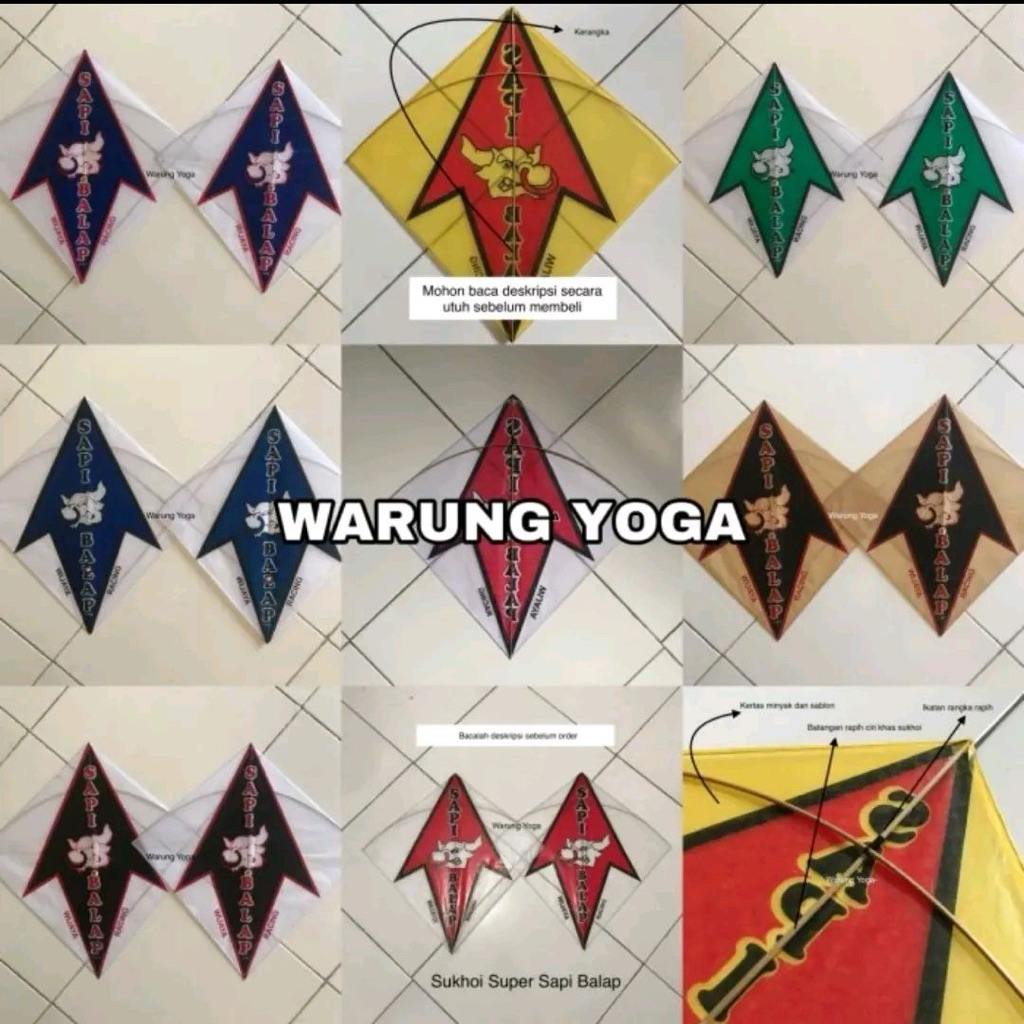 Layangan Sukhoi Super Tournament Sapi Balap (HARGA UNTUK 1 BIJI/Pcs/lembar)