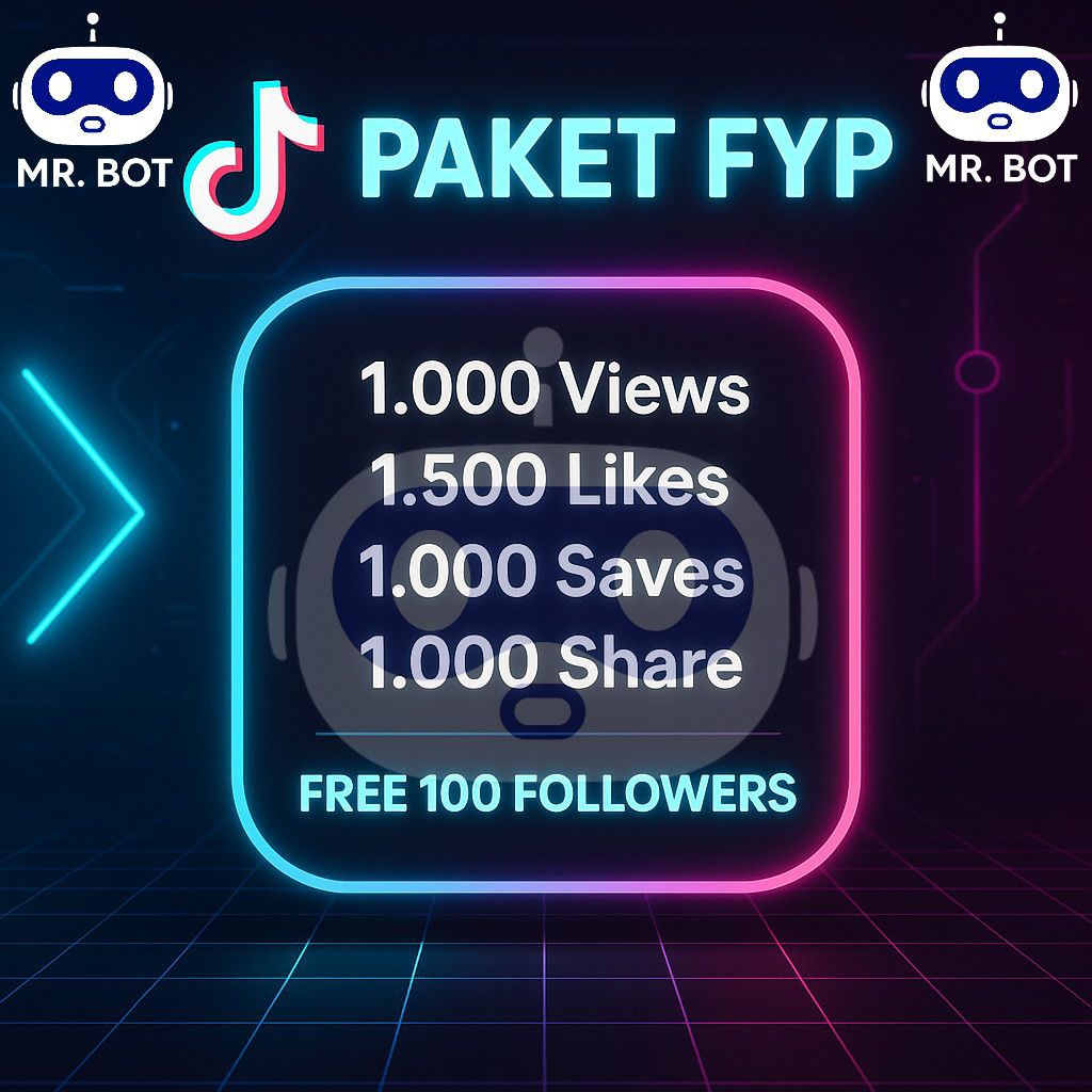 Paket Viral FYP TIKTOK TERMURAH - 1000 Views, 1.5K Likes, 1000 Saves, 1000 Share + Free Gratis Bonus