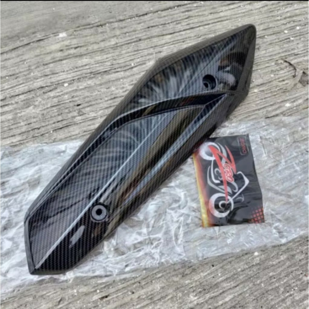 Cover Tutup Knalpot Carbon Mio M3 / Mio 125 / Mio Z / Fino 125 / Xride 125 / Soul Gt 125 New / freeg