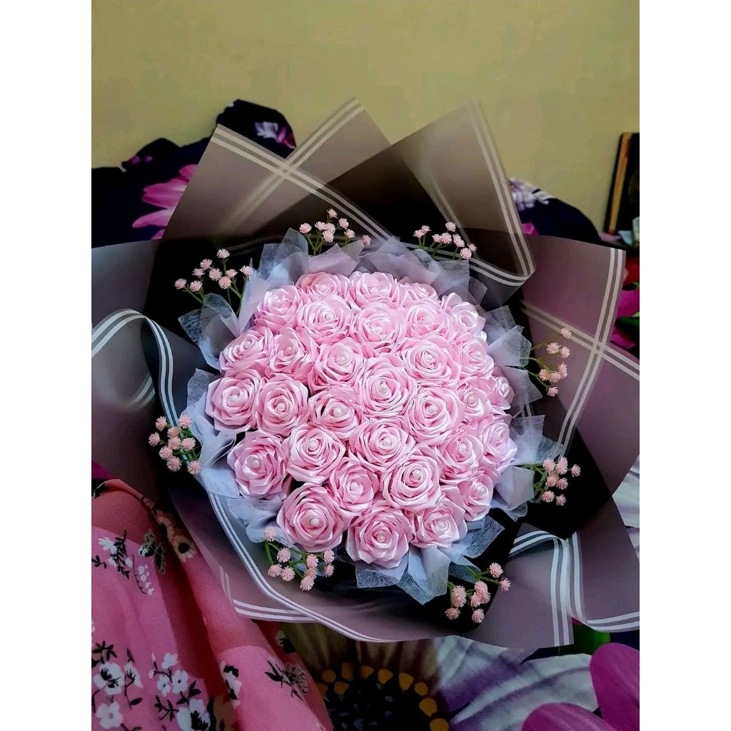 

buket bunga pita satin cantik