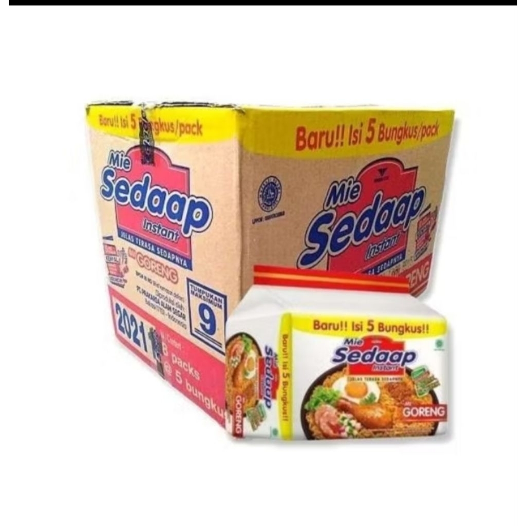

Sedaap Mi Instan Goreng 1 Pack isi 5pcs (40pcs/dos)