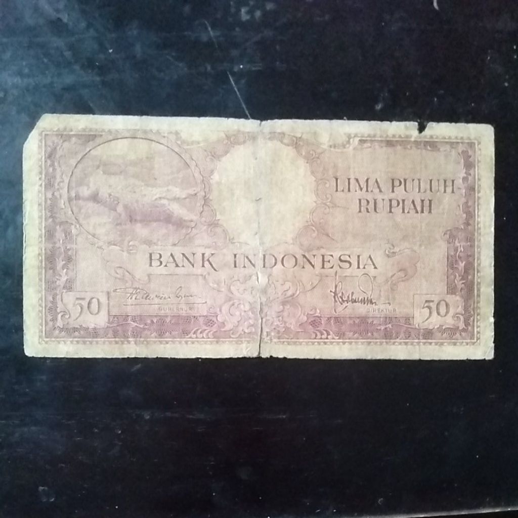 UANGKUNO 50 RUPIAH BUAYA THN 1957
