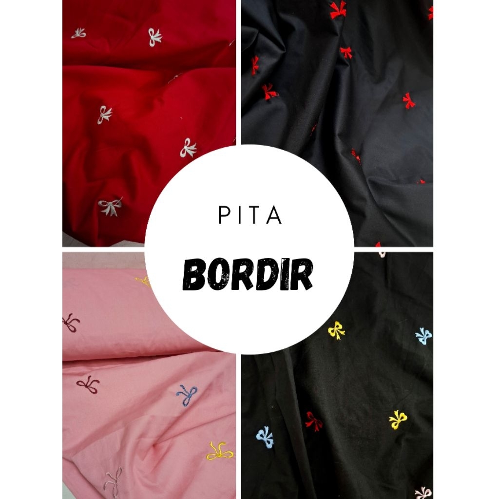 KAIN METERAN KATUN BORDIR PITA IMPORT GARMENT