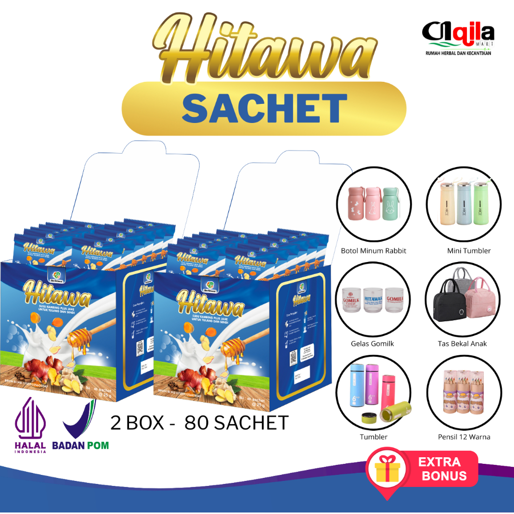 

HITAWA Sachet 2 Box isi 80 sachet Susu Etawa Jahe Baik untuk Nyeri Sendi Asam Urat Diskon 20%