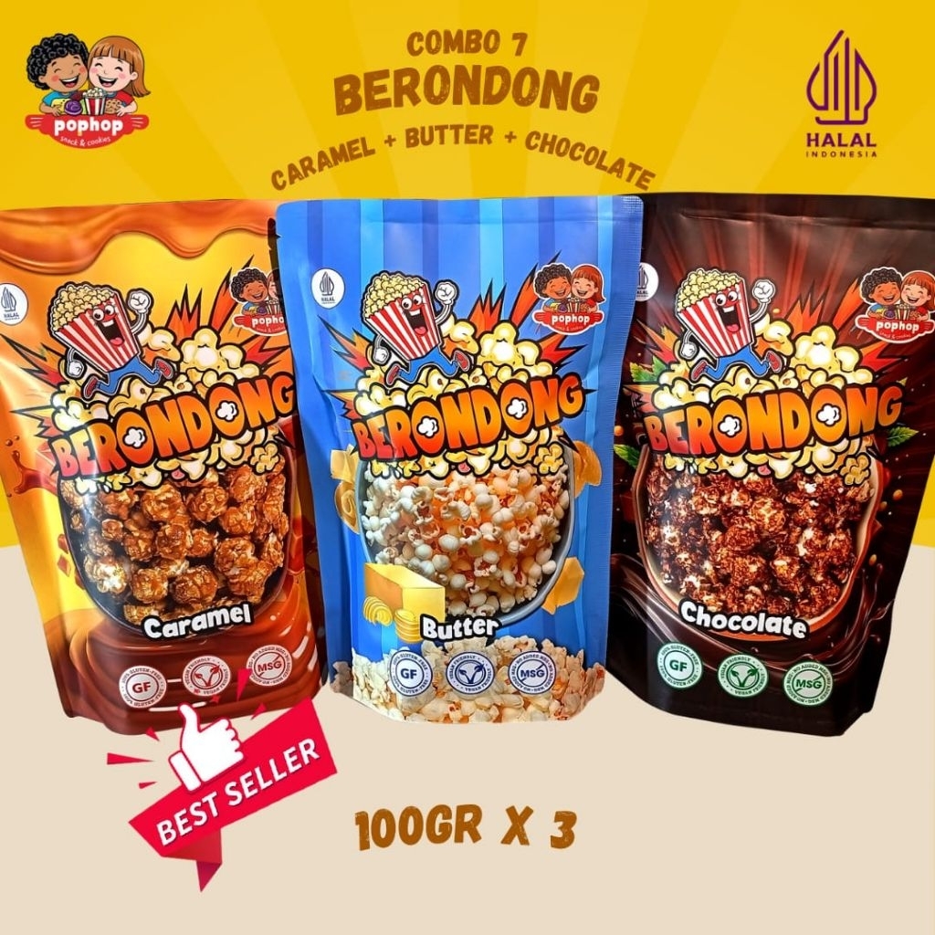 

Popcorn Combo 7 ( Trio 3 Rasa) - Trio 3 rasa Popcorn Camilan Crispy Popcorn Jamur