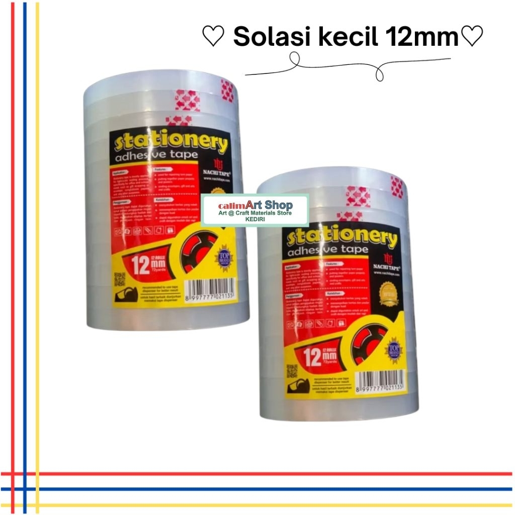 

**HARGA PER 3PCS Isolasi Nachi Tape 12mm 1x72 selotip bening