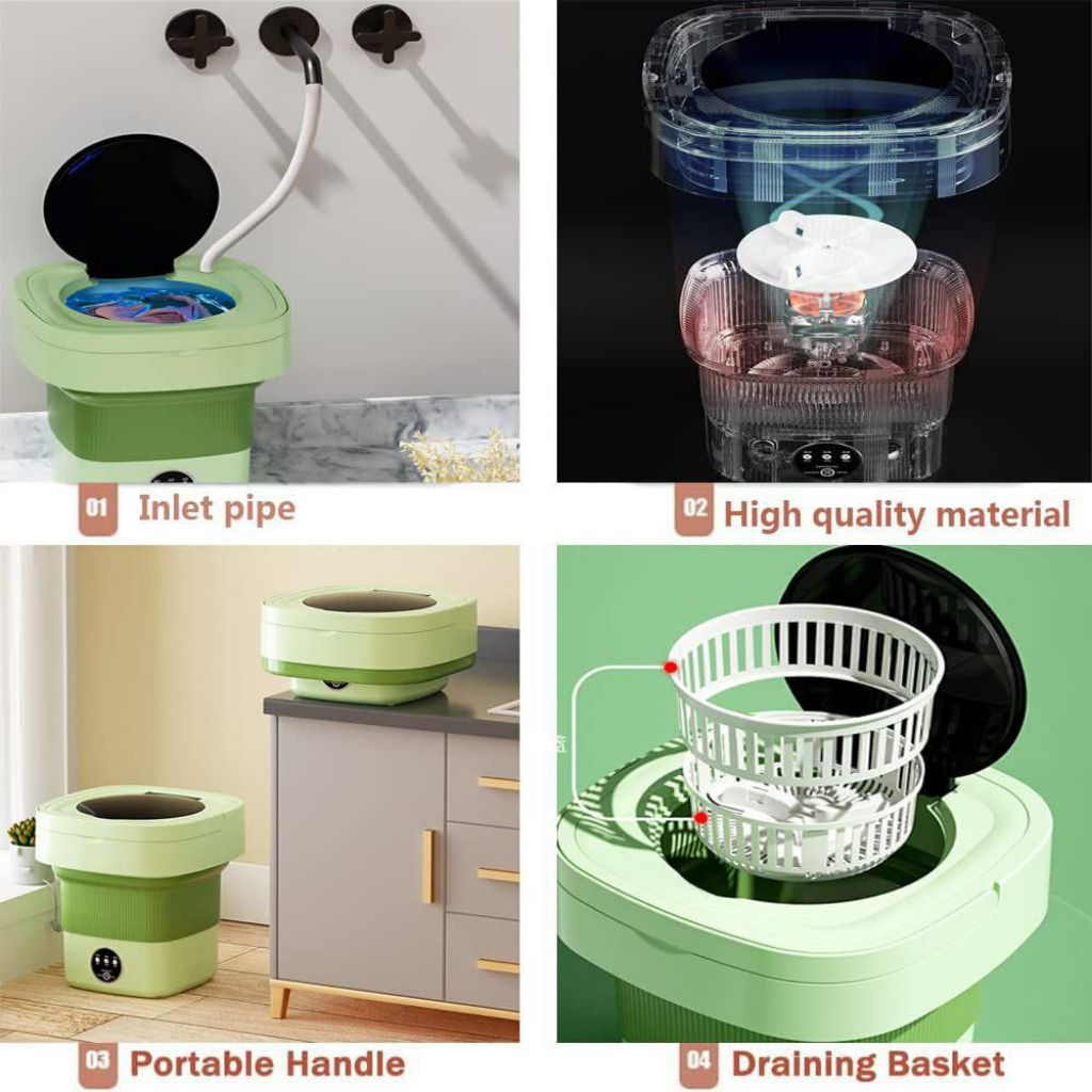 Mesin cuci lipat 8L - white