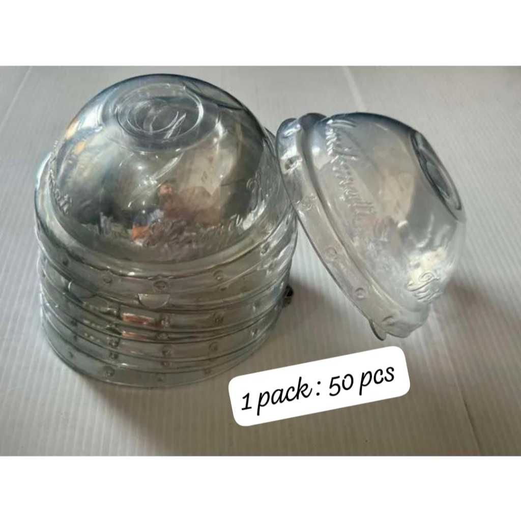 Tutup Gelas Plastik Cembung Polos 50pcs - Tutup Rapat Anti Tumpah