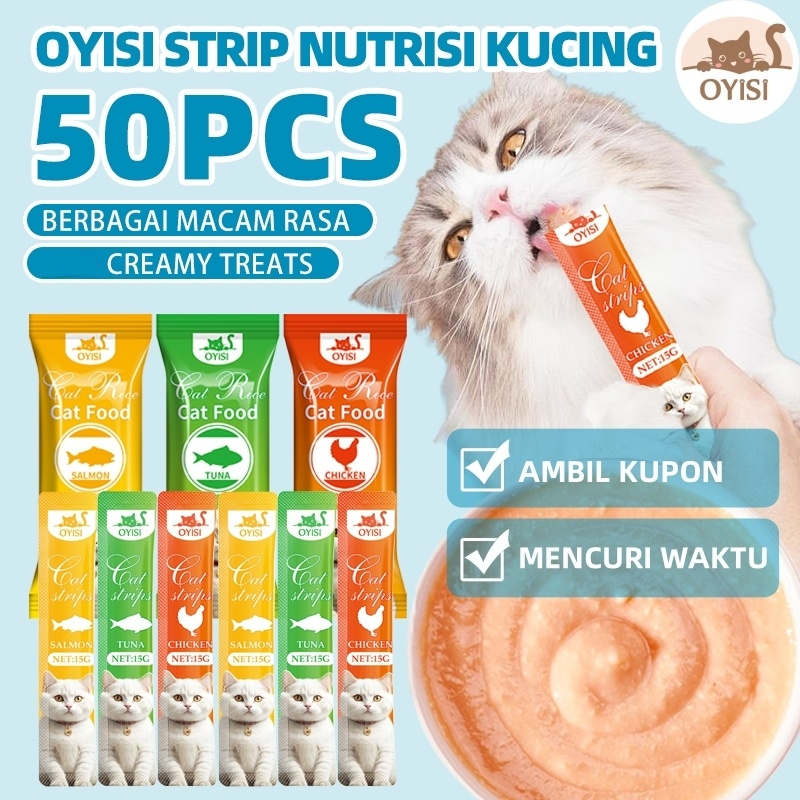 Snack Kucing 50 Pcs Mix Makanan Kucing Basah 1 Dus Murah Pelengkapa Hewan Peliharaan Penggemuk Cream