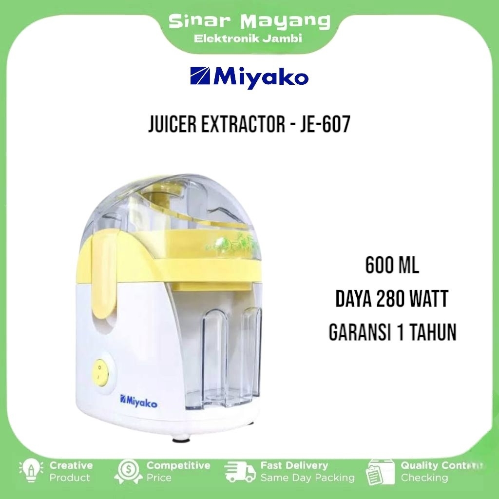 Juicer Extractor MIYAKO JE-607/ Juicer Pisah Ampas MIYAKO/ Garansi Resmi MIYAKO