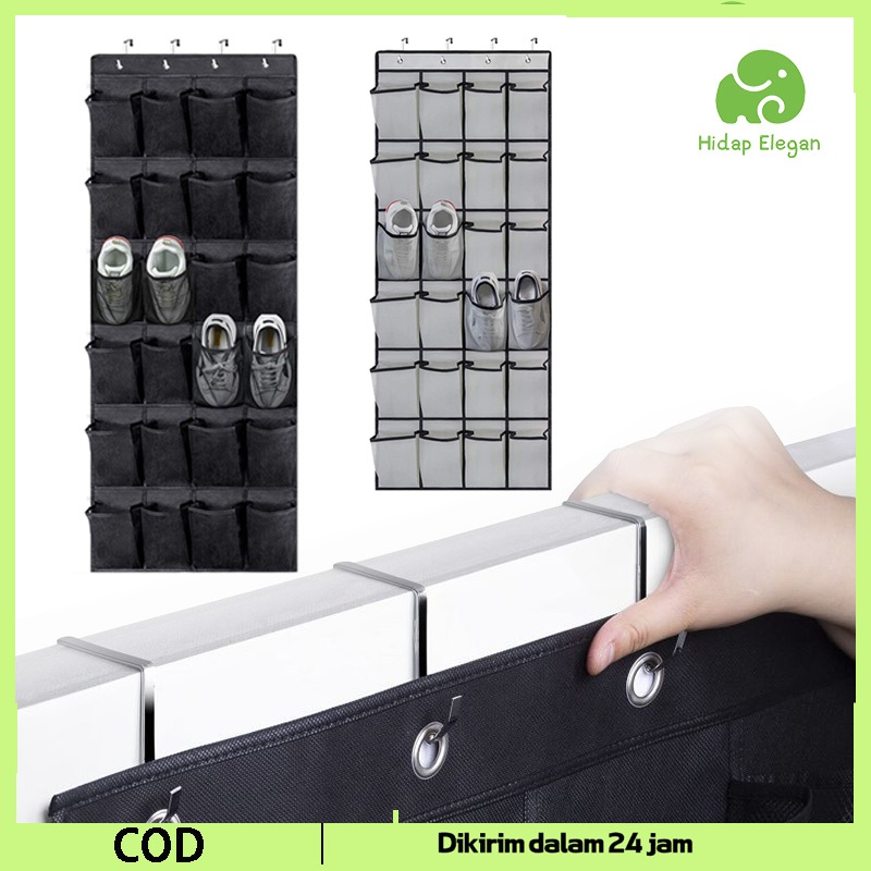 24 Grid Tempat Sepatu Di Gantung Tempat Sepatu Set Gantung Rak Sepatu Dinding Tempel Tempat Sepatu D
