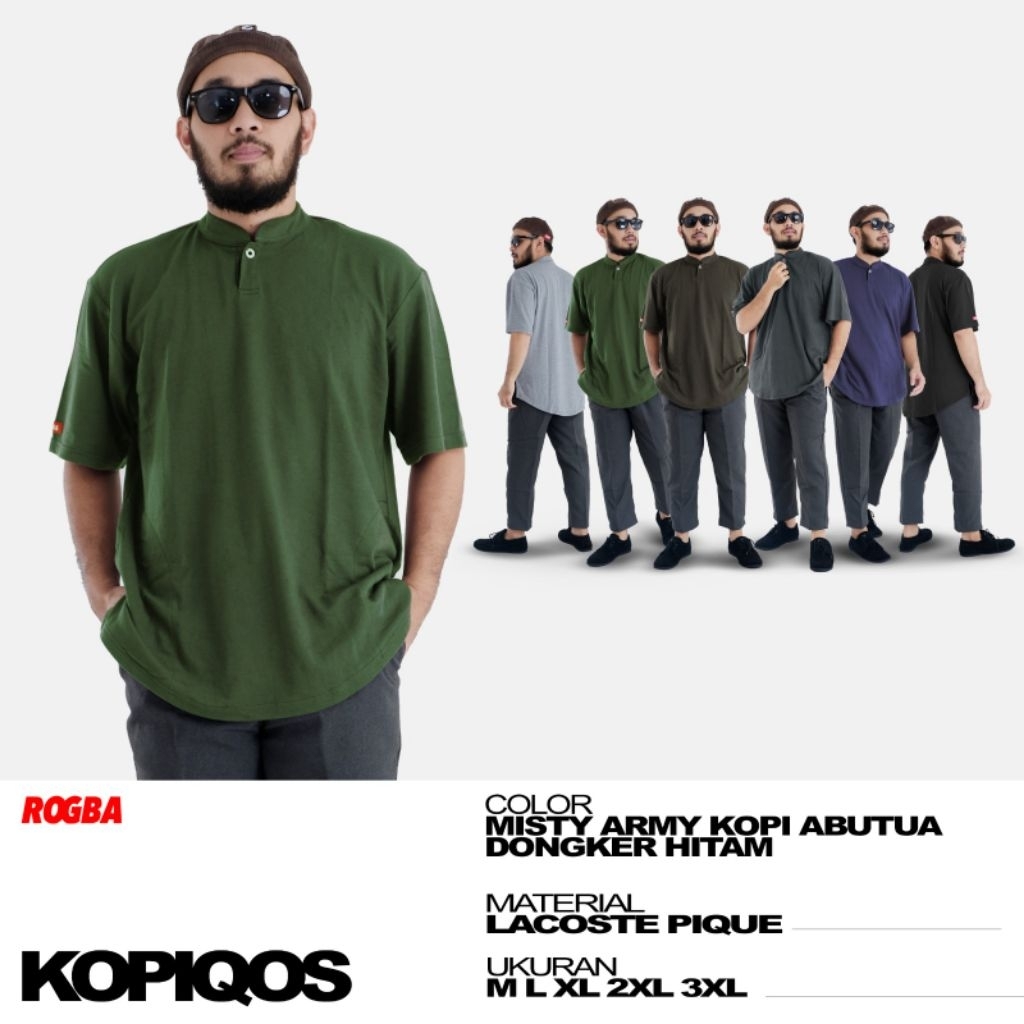 Kopiqos Rogba | Kaos Koko Oversize | Kemeja Polo Pria Bahan Lacoste