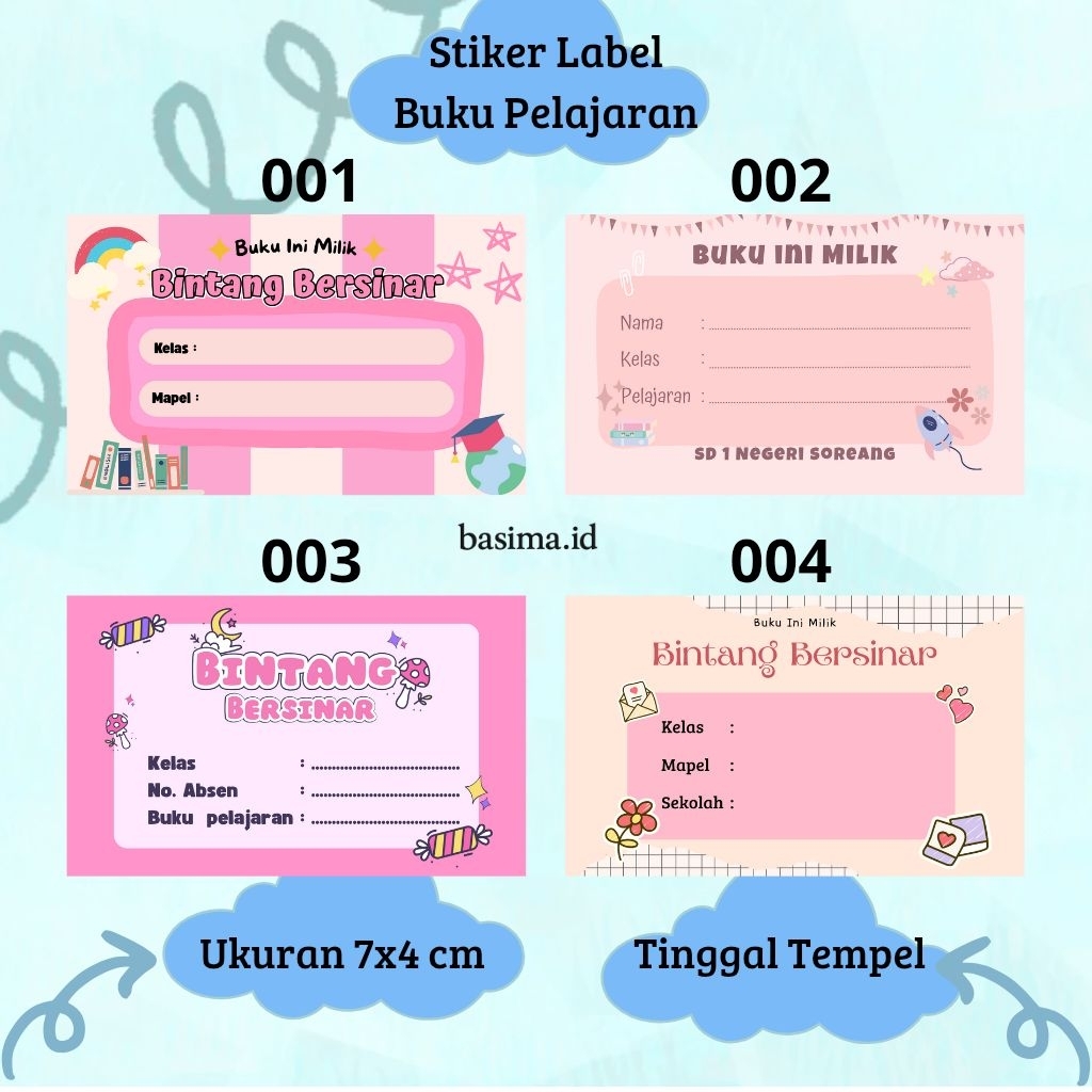 

Stiker Label Nama Buku Sekolah Custom