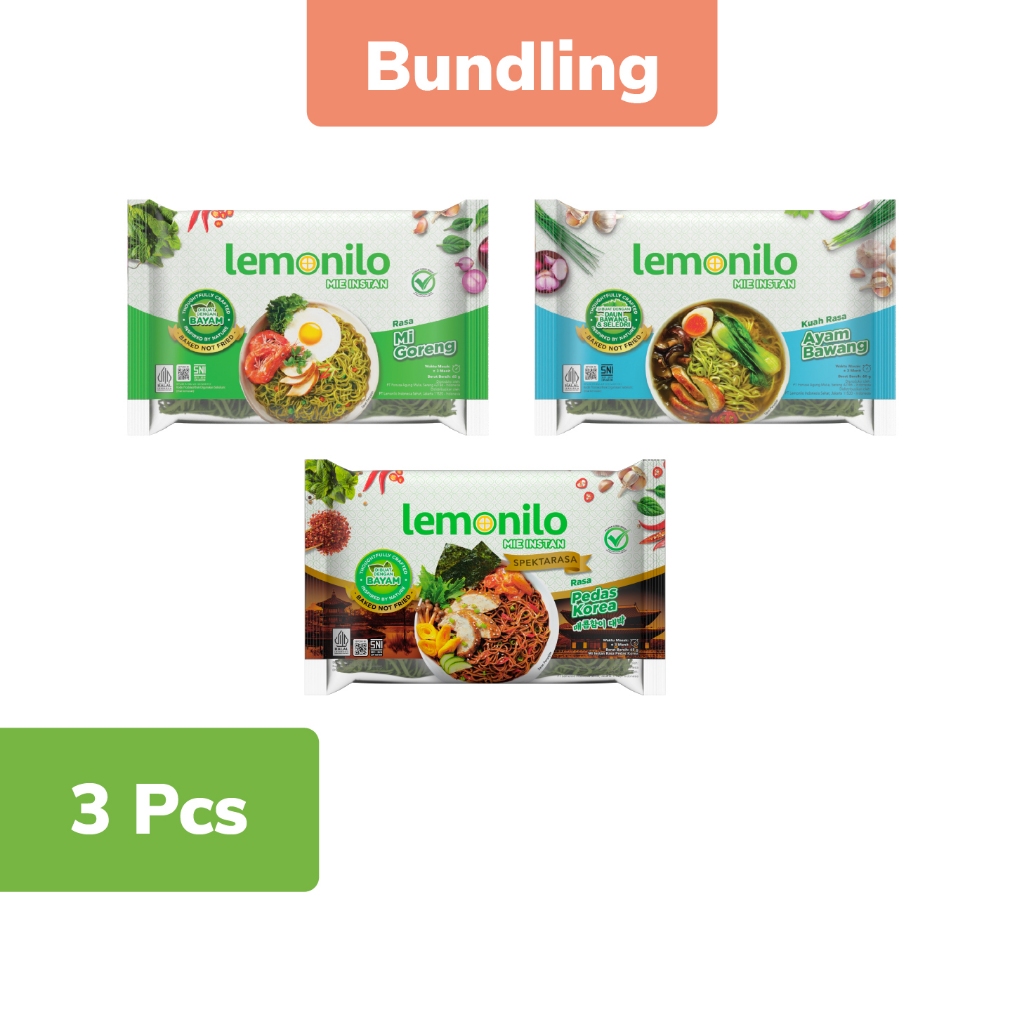 

3 Pcs Lemonilo Paket Komplit Mie Goreng Ayam Bawang Pedas Korea