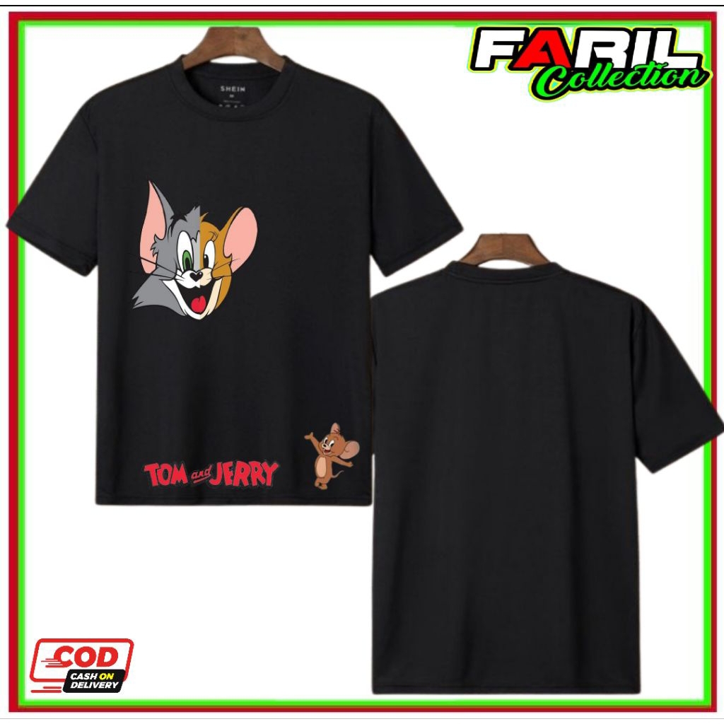 Baju Kaos T-Shirt TOM AND JERRY Cotton 30s Ukuran Anak Dan Dewasa