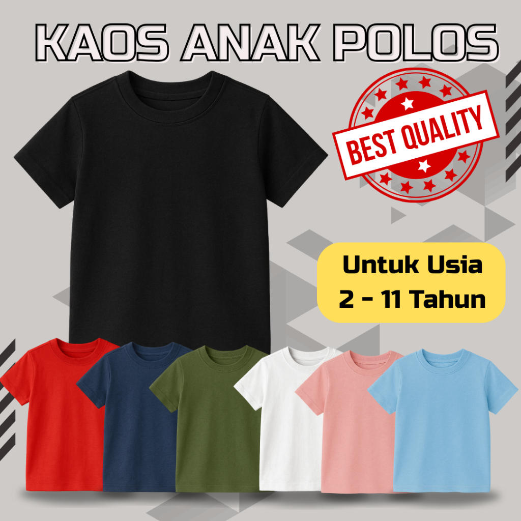 Kaos Anak | Kaos Polos | Kaos anak Polos | Kaos Premium 30s | Baju Anak | Baju Polos | Baju Anak Pol