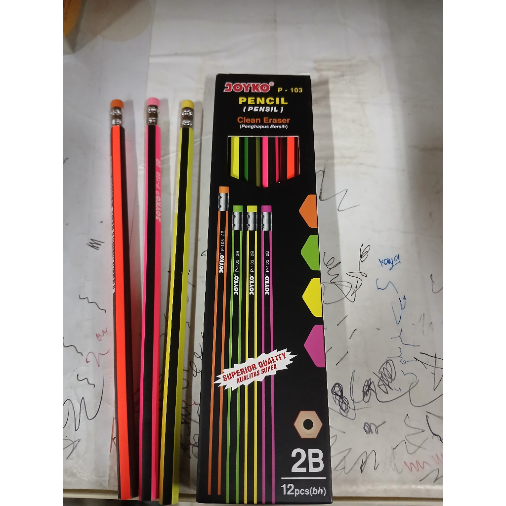 

JOYKO P-103 PENCIL 2B Eraser 4 Warna