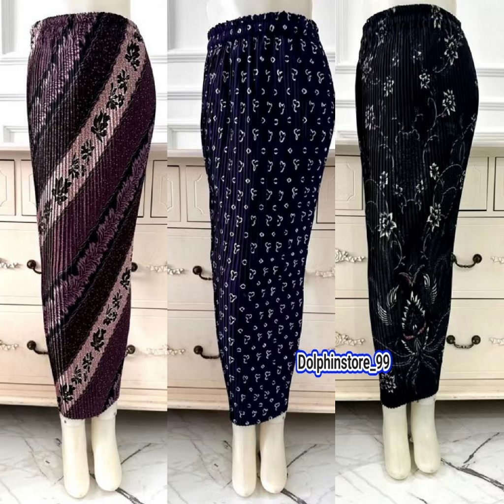 DOLPHINSTORE_99 - Rok Plisket Batik / Rok Plisket Batik Non Wiru / Rok Kondangan / Rok Wisuda / Rok 