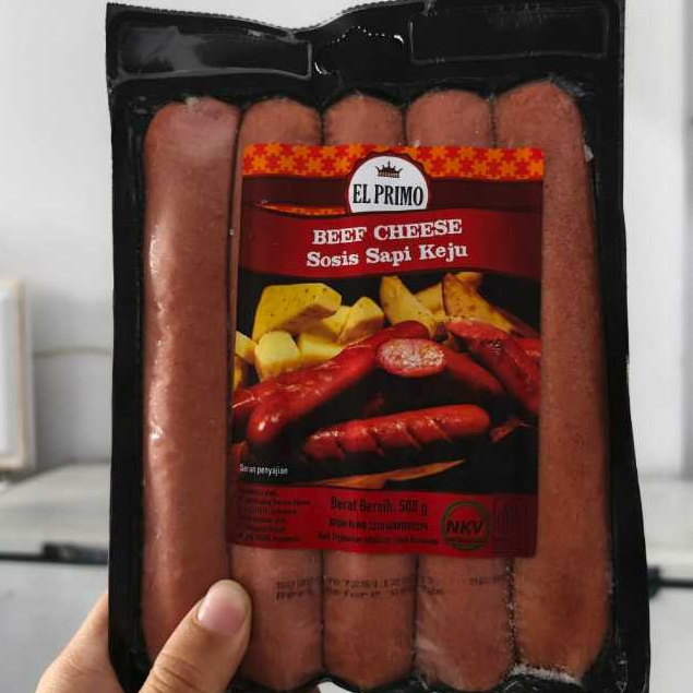 

El Primo Beef Cheese Sausage 500gr / Sosis El Primo Sapi Keju 500gr
