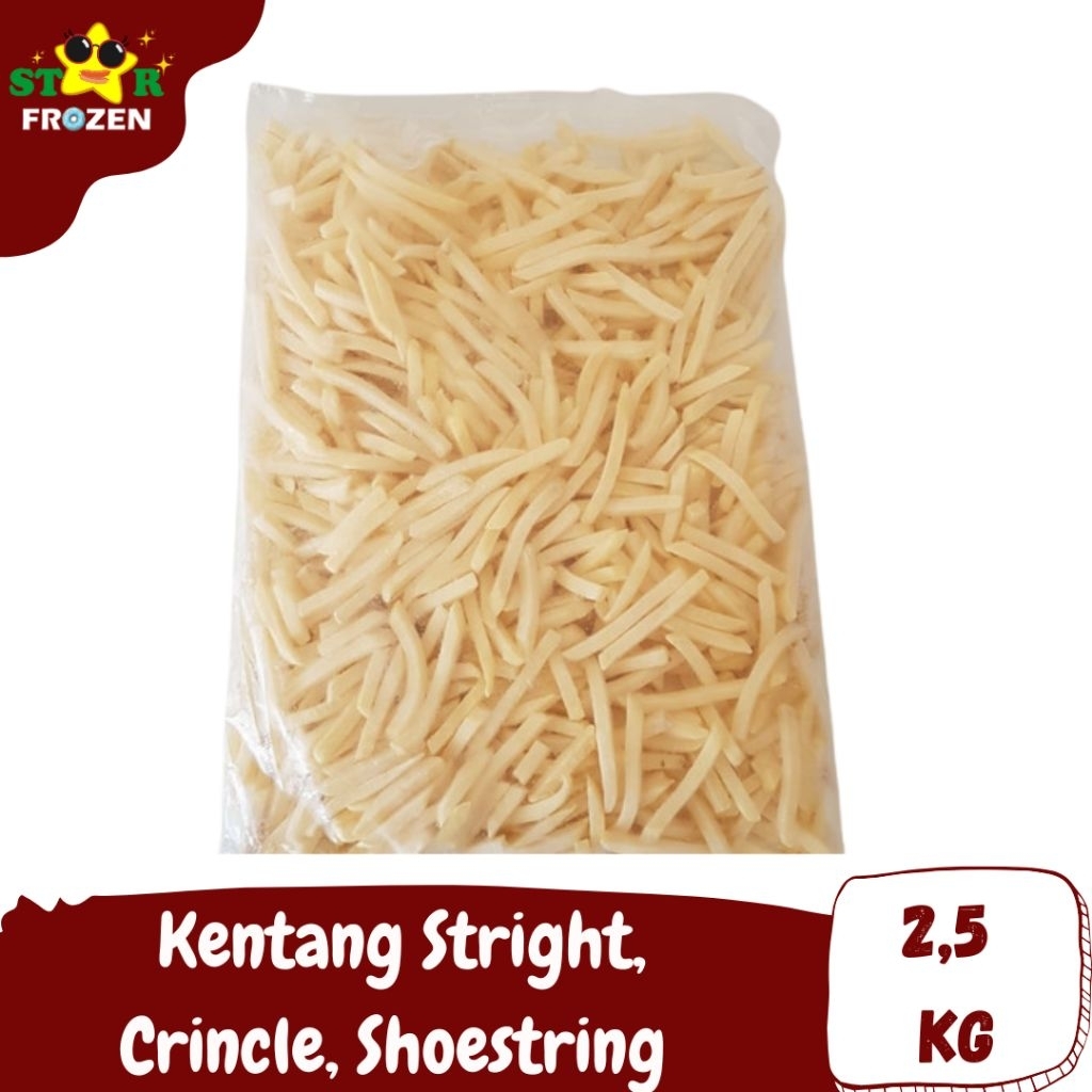 

Kentang Goreng Straight Cut / wedges / crinckle 2,5 Kg