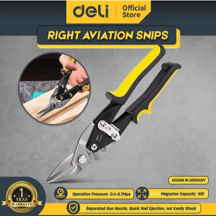 

Deli Gunting Seng Model Kanan / Deli Avition Snip Right /Gunting Serbaguna EDL20032