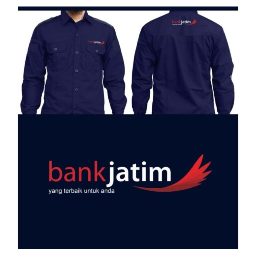KEMJA BANK JATIM PANJANG BORDIR Seragam pria kemeja Bank Jatim bordir