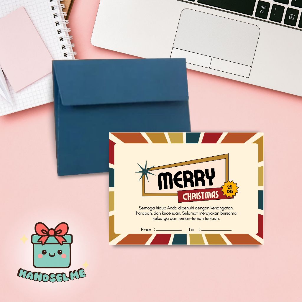 (+AMPLOP) Kartu Ucapan Selamat Natal - Merry Christmas | Blank Card | Greeting Card
