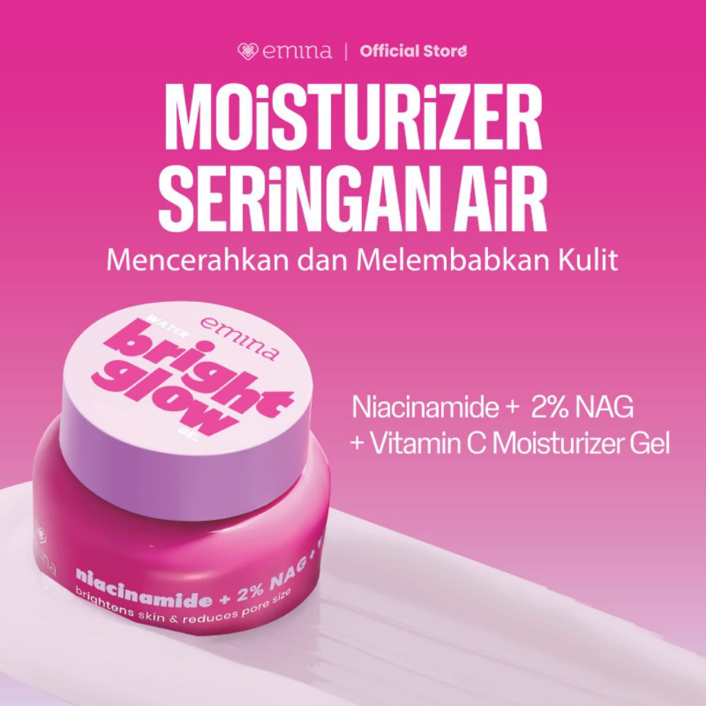 ORI 100% BPOM NEW SEGEL | EMINA WATER BRIGHTGLOW GEL MOISTURIZER 30G | MENCERAHKAN & MENGURANGI FLEK