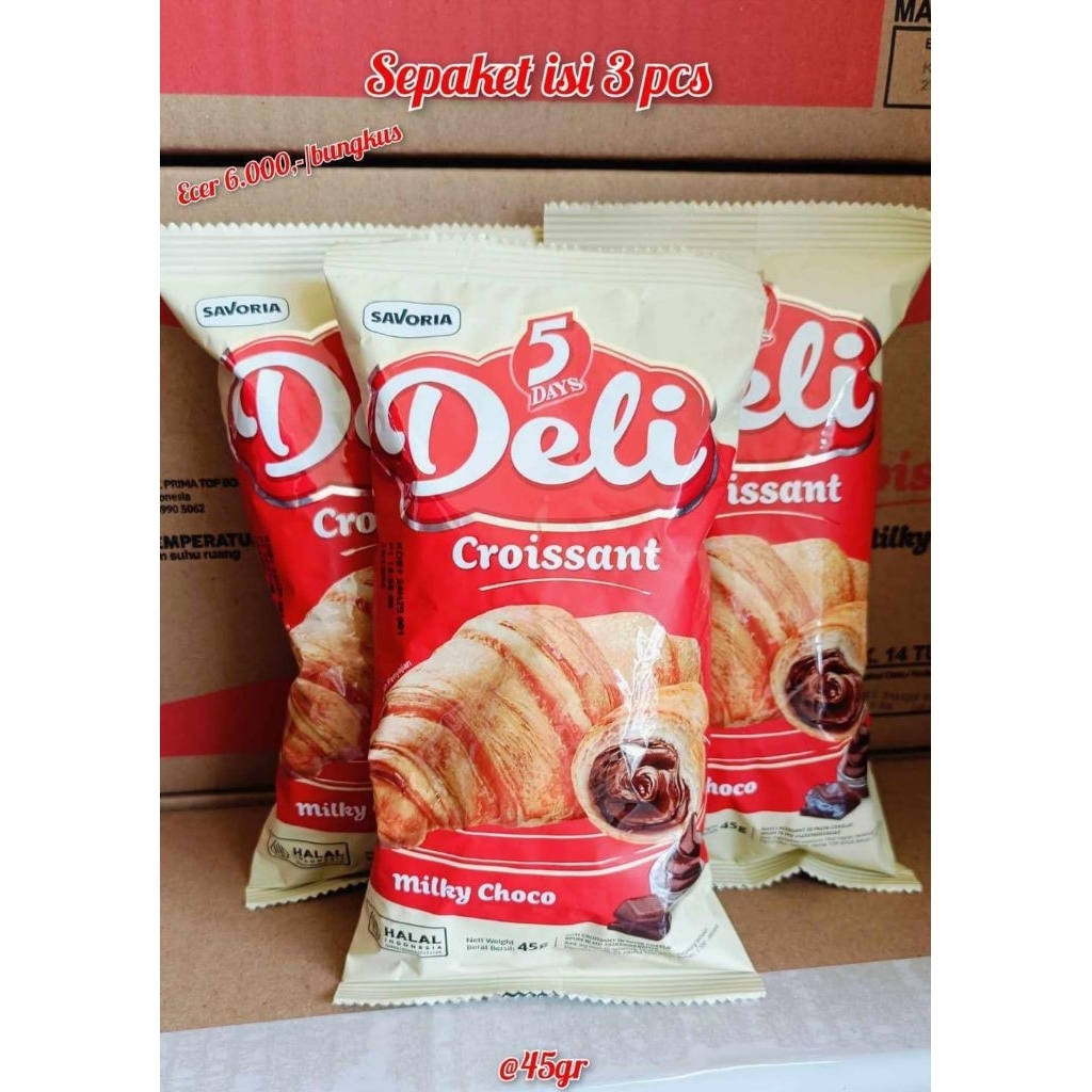 

Deli Croissant milky choco Sepaket isi 3