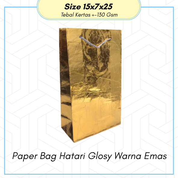 

PAPER BAG GLOSY WARNA EMAS UNTUK WAFER DAN MINUMAN UK.15 X 7 X 25 / TAS KADO / TAS KERTAS MURAH/ PAPERBAG HAJATAN/ TAS SOVENIR