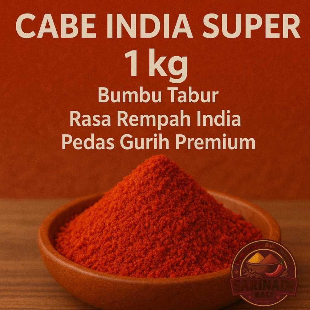 

Cabe India Super Bumbu Tabur Rasa Rempah Pedas Gurih Premium 1 kg