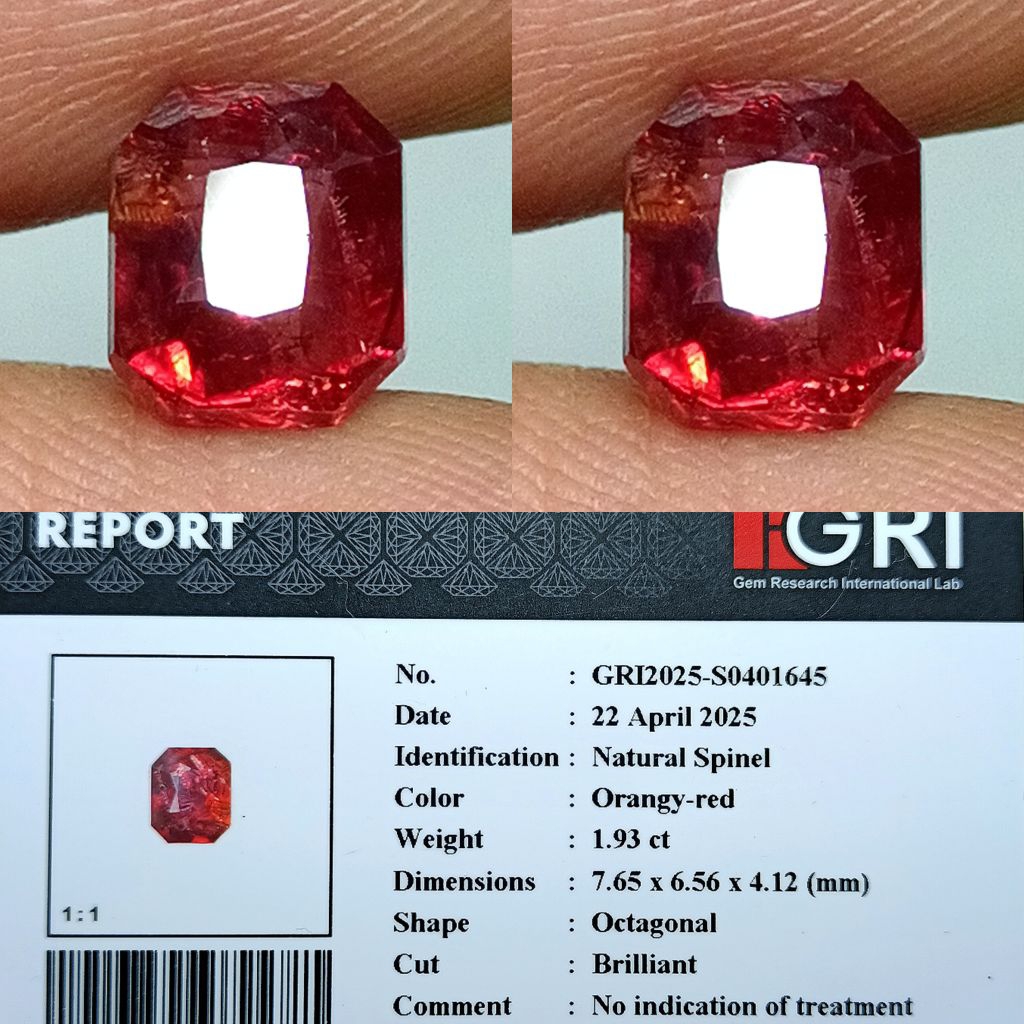 NATURAL SPINEL ORANGY RED GRI LAB