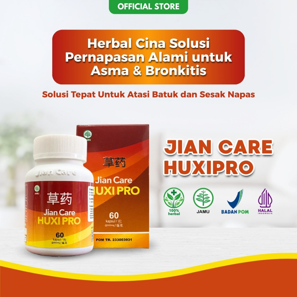 Jian Care HuxiPro - Obat Herbal Cina Bantu Redakan Masalah Pernapasan, Asma & Bronkitis BPOM