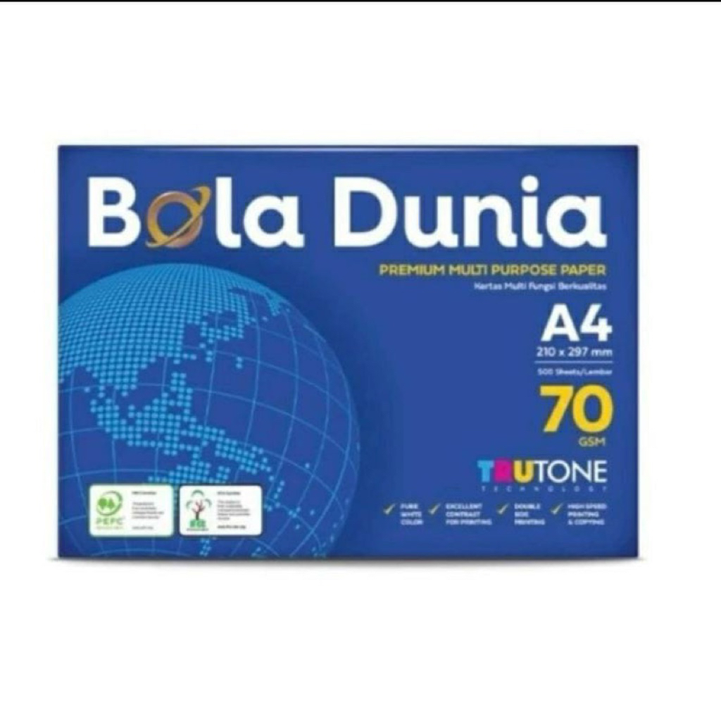 

KERTAS HVS A4 / BOLA DUNIA 70gram