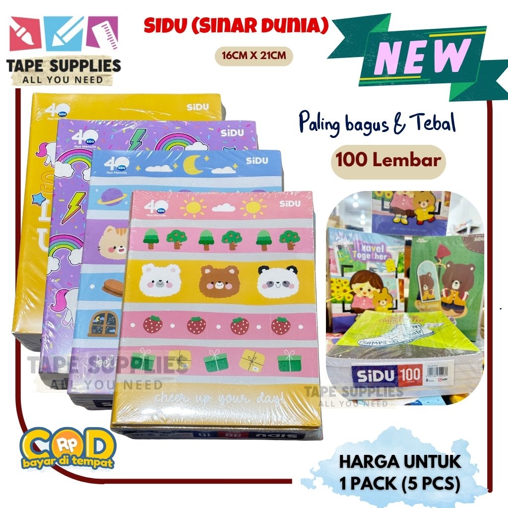 

(5 PCS) READY COD!! Buku Tulis SIDU 100 LEMBAR / Buku Tulis Tebal - Buku Sekolah Murah