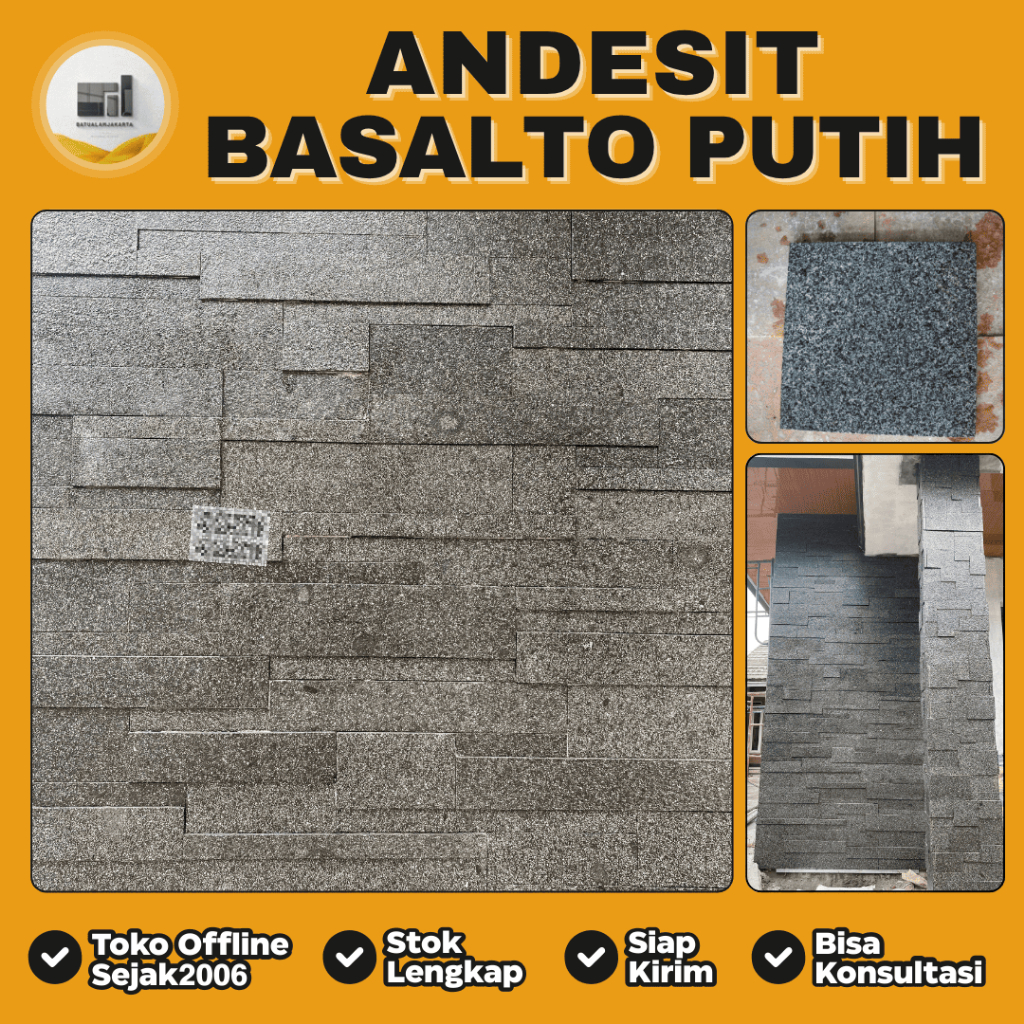 Batu Alam Basalto Putih Cocok Untuk Dinding & Lantai | Batu Alam Jakarta